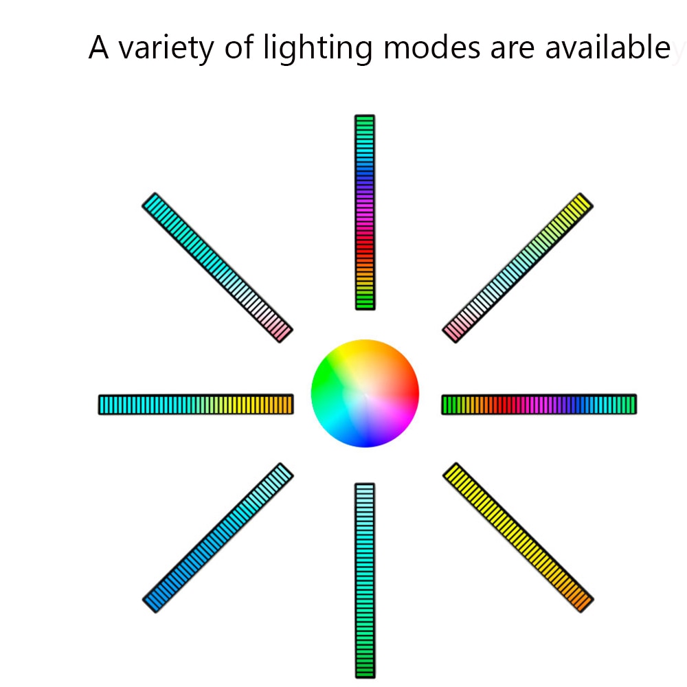 FTOYIN Creative RGB Music Sound Light Bar 5V USB 16/32Led App Control Led Music Rhythm Night Lights Pickup Voice Ambient Light