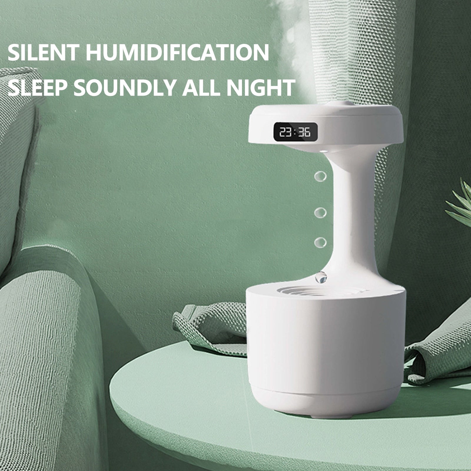 800ML Anti-gravity Water Drop Humidifier Night Light Weightless Sprayer Bedroom Water Drops Ultrasonic Cool Mist Maker Fogger - mglopal