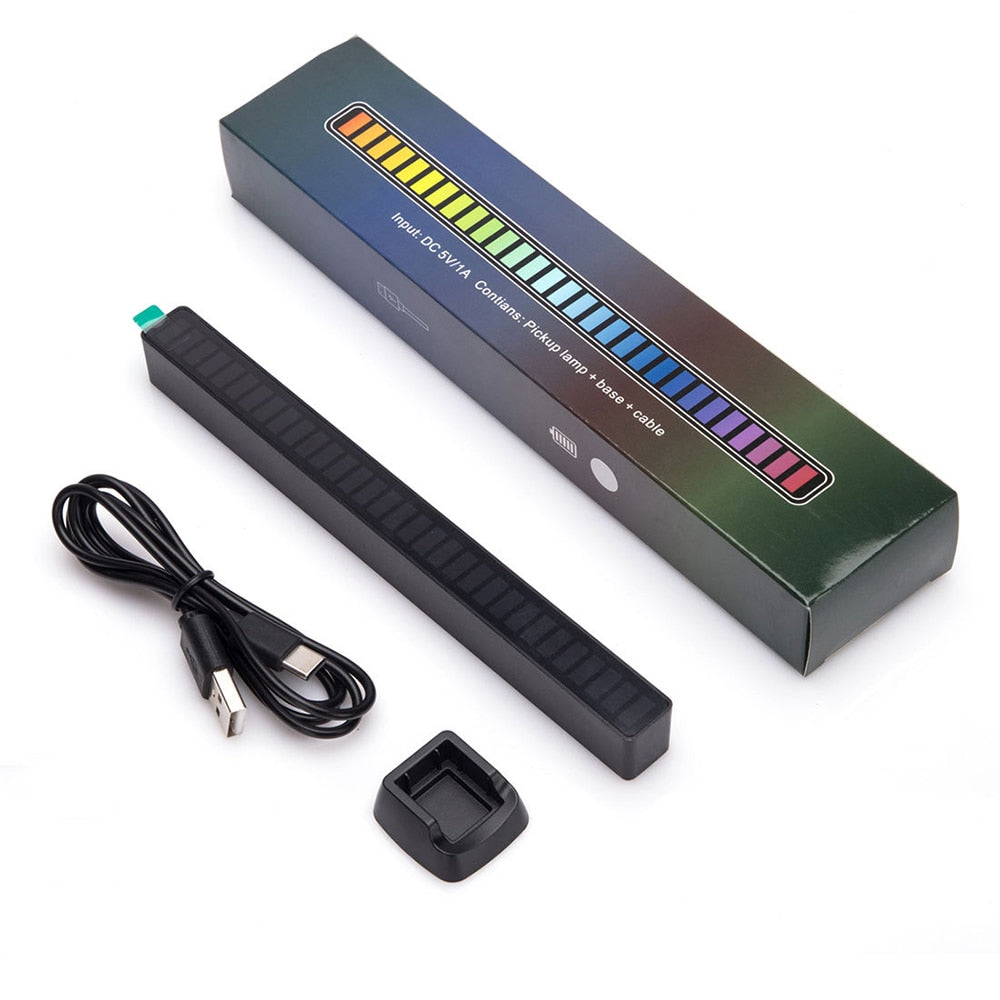 FTOYIN Creative RGB Music Sound Light Bar 5V USB 16/32Led App Control Led Music Rhythm Night Lights Pickup Voice Ambient Light