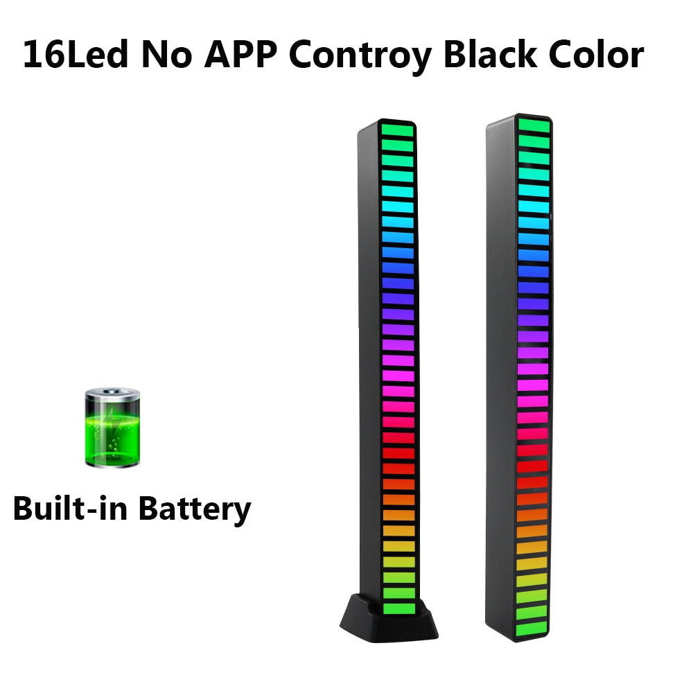 FTOYIN Creative RGB Music Sound Light Bar 5V USB 16/32Led App Control Led Music Rhythm Night Lights Pickup Voice Ambient Light