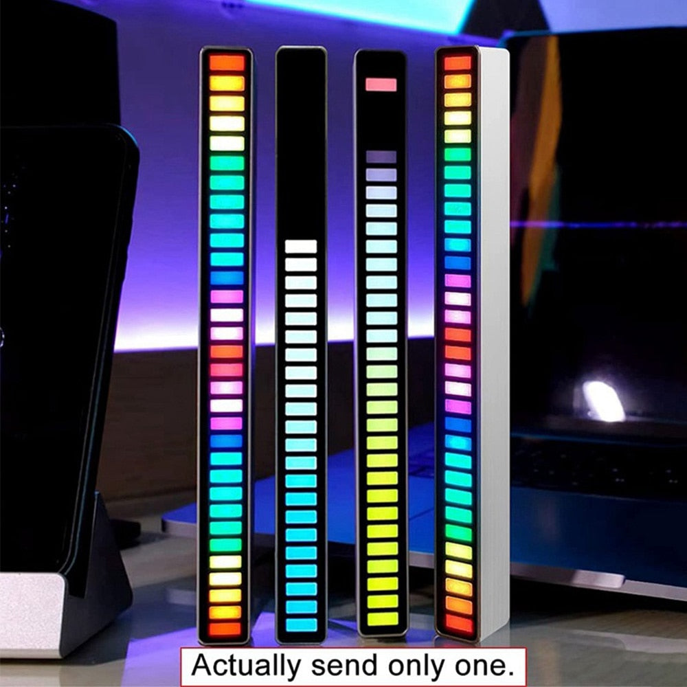 FTOYIN Creative RGB Music Sound Light Bar 5V USB 16/32Led App Control Led Music Rhythm Night Lights Pickup Voice Ambient Light