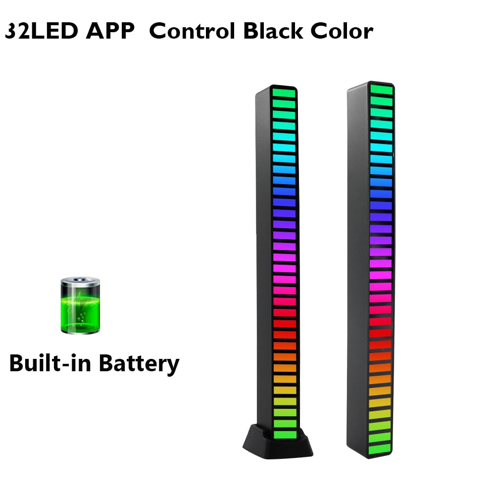 FTOYIN Creative RGB Music Sound Light Bar 5V USB 16/32Led App Control Led Music Rhythm Night Lights Pickup Voice Ambient Light