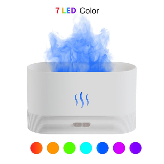 New Colorful Flame Aroma Diffuser Bedroom Table Atmosphere Decorative Lamp Creative Humidifier Light for Living Room Office - mglopal