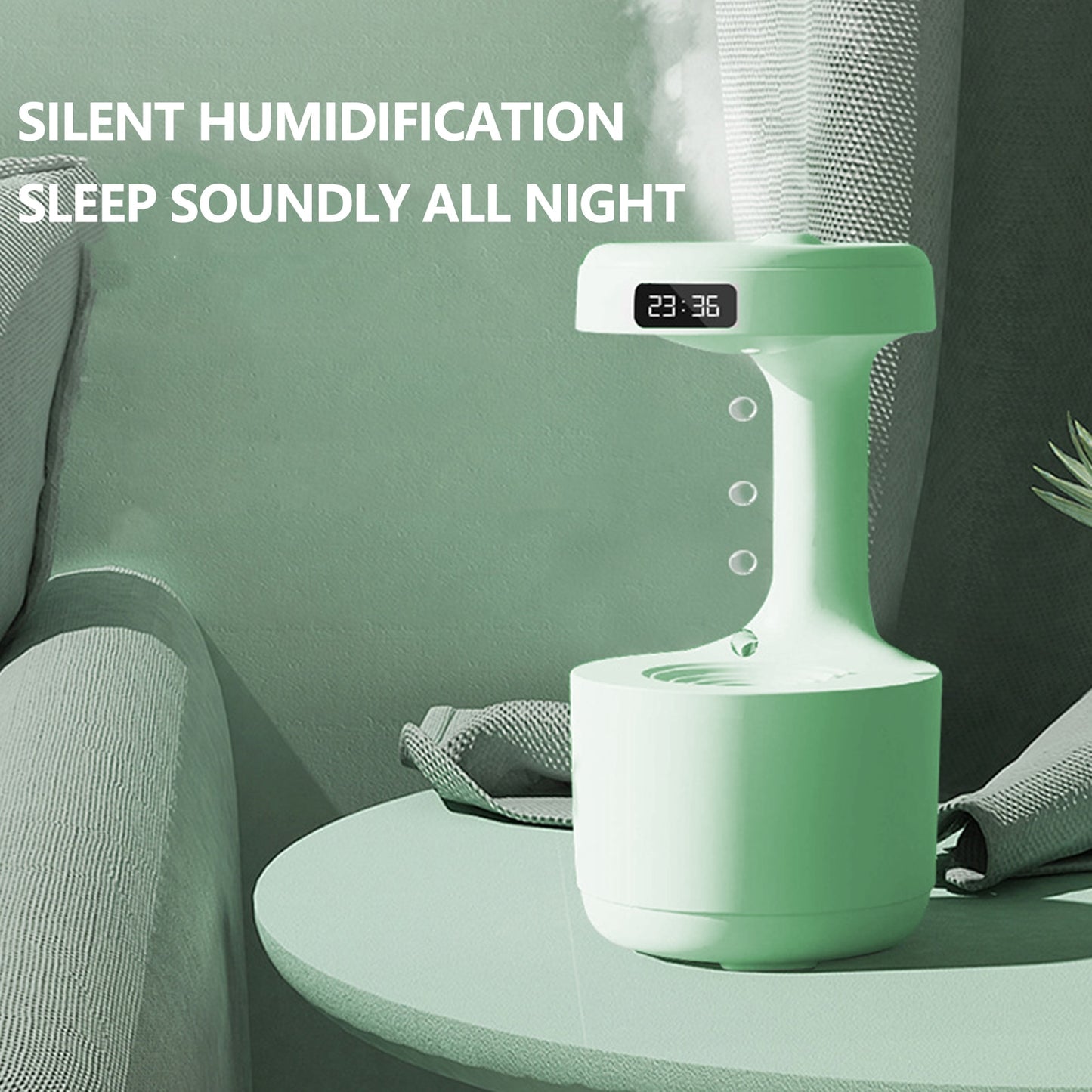 800ML Anti-gravity Water Drop Humidifier Night Light Weightless Sprayer Bedroom Water Drops Ultrasonic Cool Mist Maker Fogger - mglopal