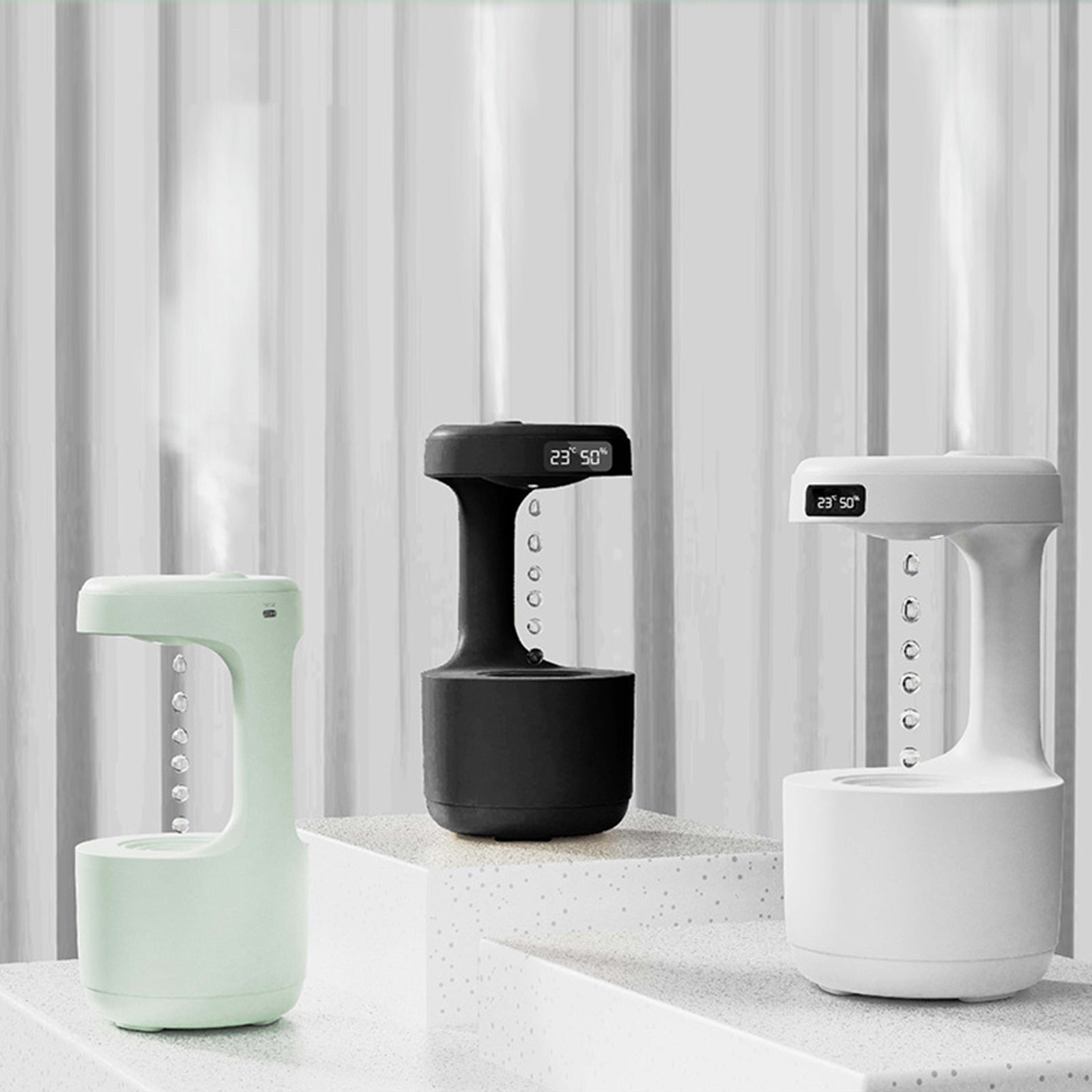 800ML Anti-gravity Water Drop Humidifier Night Light Weightless Sprayer Bedroom Water Drops Ultrasonic Cool Mist Maker Fogger - mglopal
