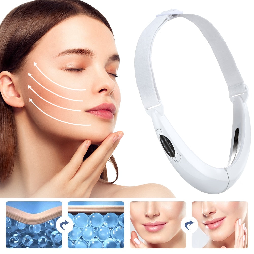 Face Lifting Machine LED Photon Therapy Face Slimming Skincare Vibration Lift Device Double Chin Remover Facial Massager