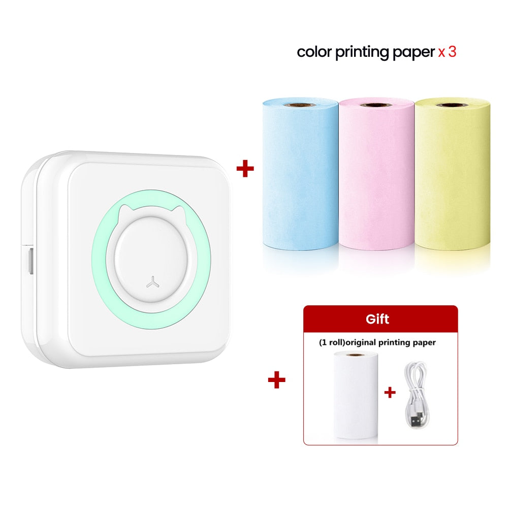 Elough Mini Printer Portable Label Printer Sticker Wireless Inkless Self-adhesive Thermal Printer Impresora Portátil Android IOS - mglopal