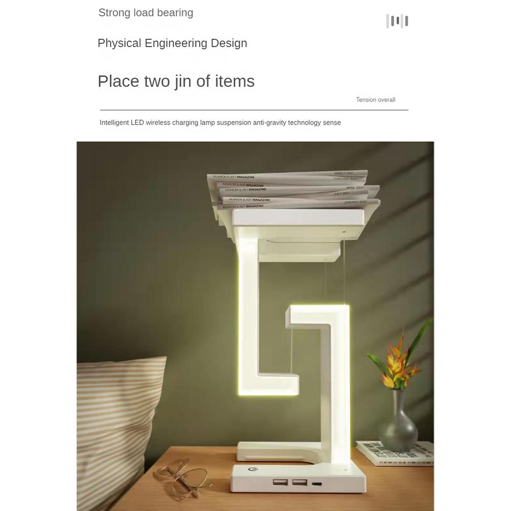 Smartphone Wireless Charging Suspension Table Lamp Eye Protection Led Night Light Home Garden Romantic Desk Decoration