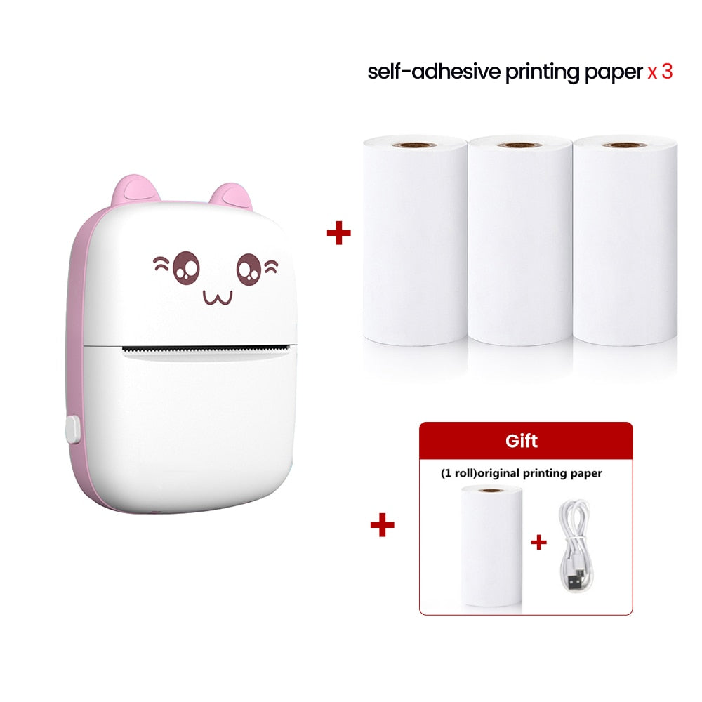 Elough Mini Printer Portable Label Printer Sticker Wireless Inkless Self-adhesive Thermal Printer Impresora Portátil Android IOS - mglopal