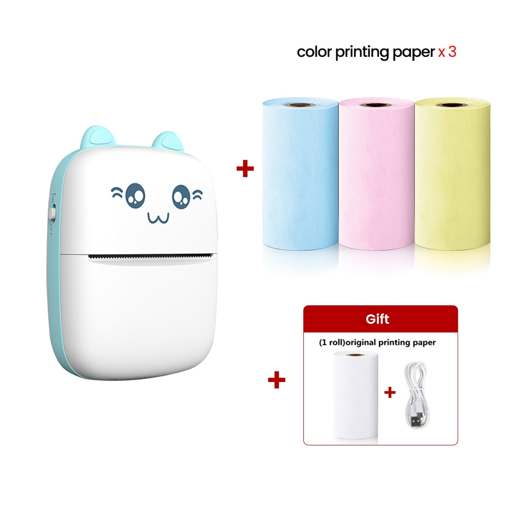 Elough Mini Printer Portable Label Printer Sticker Wireless Inkless Self-adhesive Thermal Printer Impresora Portátil Android IOS - mglopal