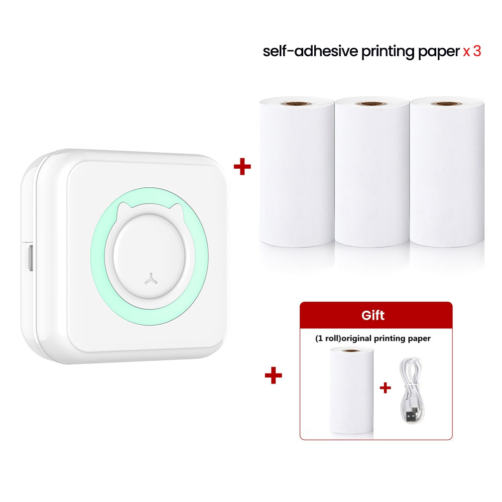 Elough Mini Printer Portable Label Printer Sticker Wireless Inkless Self-adhesive Thermal Printer Impresora Portátil Android IOS - mglopal